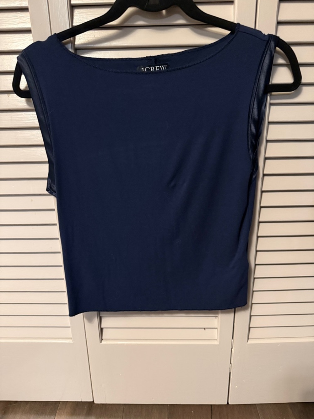 J. Crew Navy Sleeveless Boatneck Tank Top